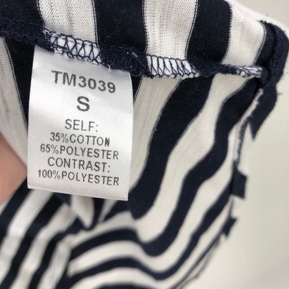 THML Striped Shirt Top Gold Sequins Shoulder S - Picture 7 of 7